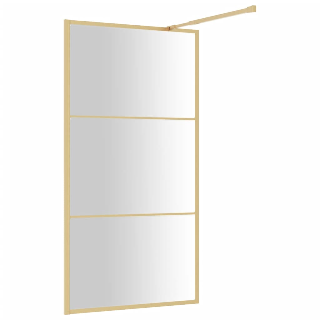 Inloopdouchewand transparant 100x195 cm ESG-glas goudkleurig is nu te koop bij PeponiXL, paradijselijk wonen!