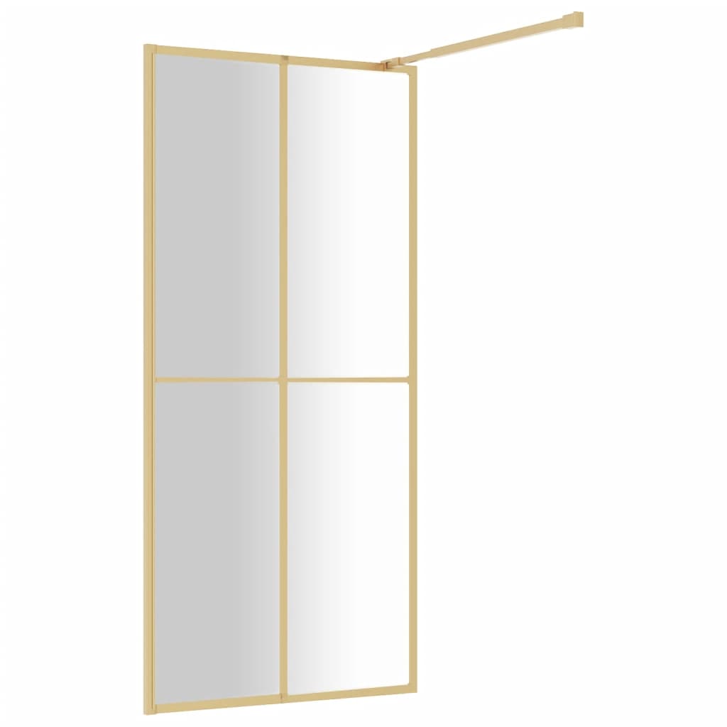 Inloopdouchewand transparant 80x195 cm ESG-glas goudkleurig is nu te koop bij PeponiXL, paradijselijk wonen!