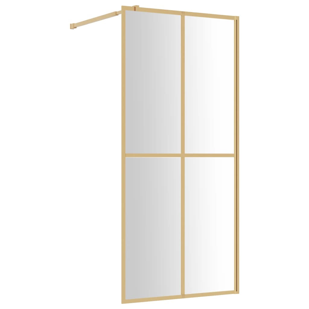 Inloopdouchewand transparant 90x195 cm ESG-glas goudkleurig is nu te koop bij PeponiXL, paradijselijk wonen!