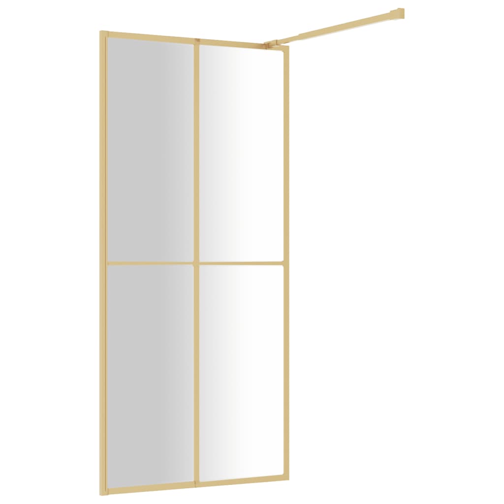 Inloopdouchewand transparant 90x195 cm ESG-glas goudkleurig is nu te koop bij PeponiXL, paradijselijk wonen!