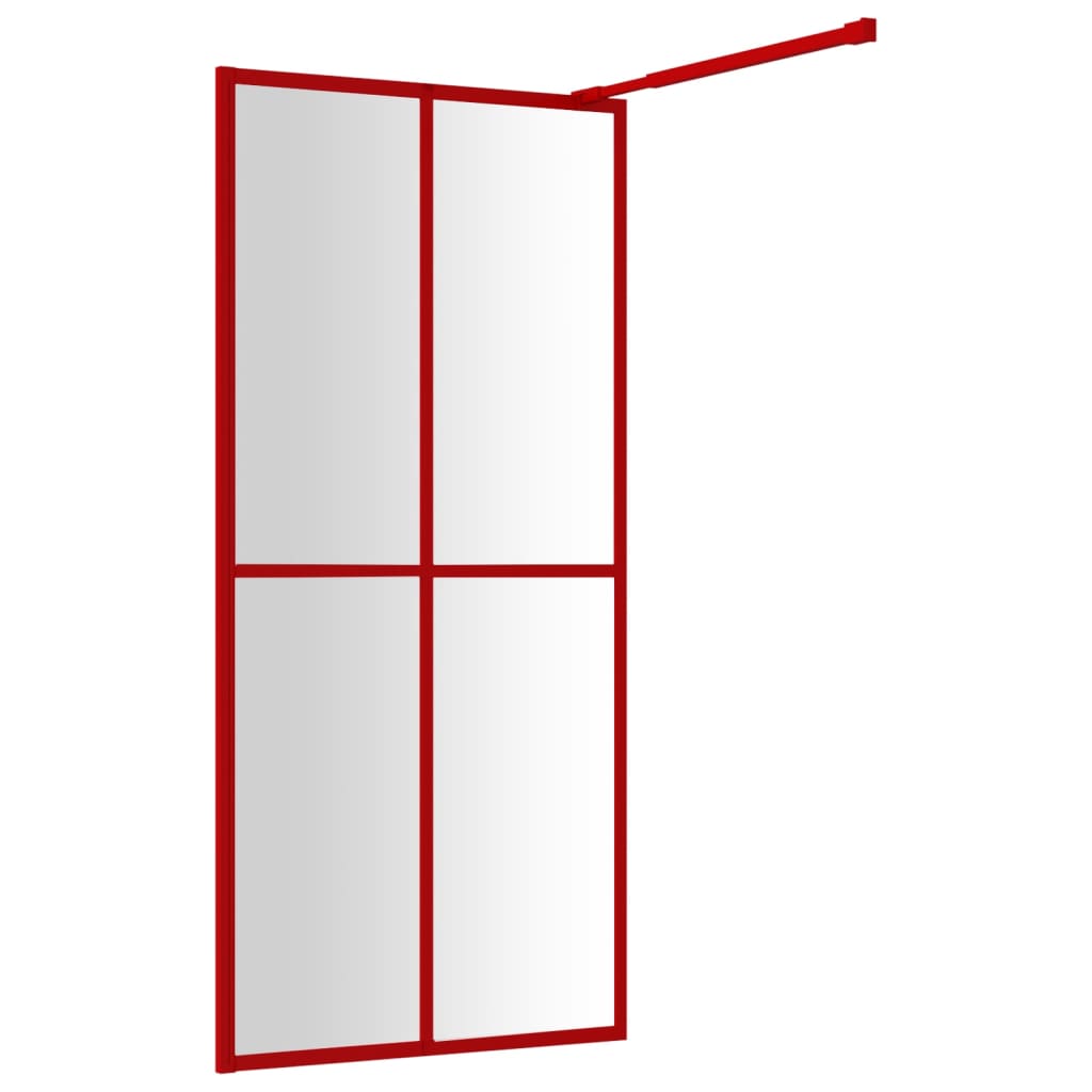 Inloopdouchewand transparant 100x195 cm ESG-glas rood is nu te koop bij PeponiXL, paradijselijk wonen!