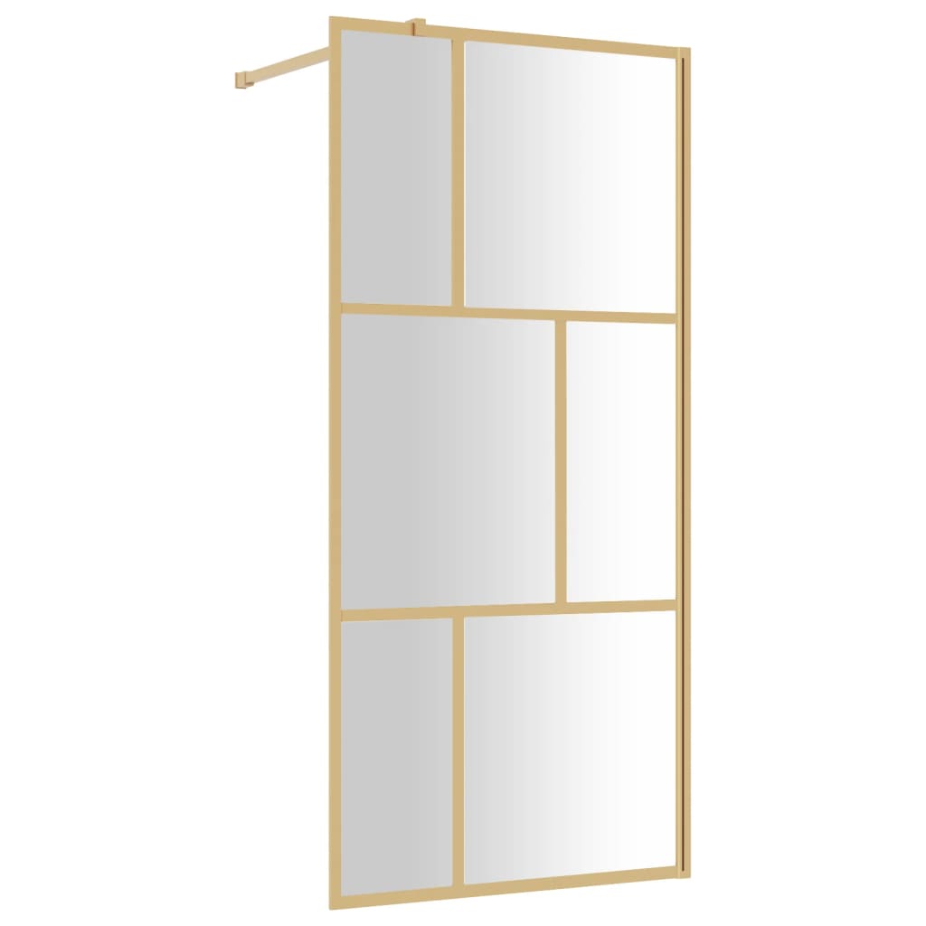 Inloopdouchewand transparant 80x195 cm ESG-glas goudkleurig is nu te koop bij PeponiXL, paradijselijk wonen!