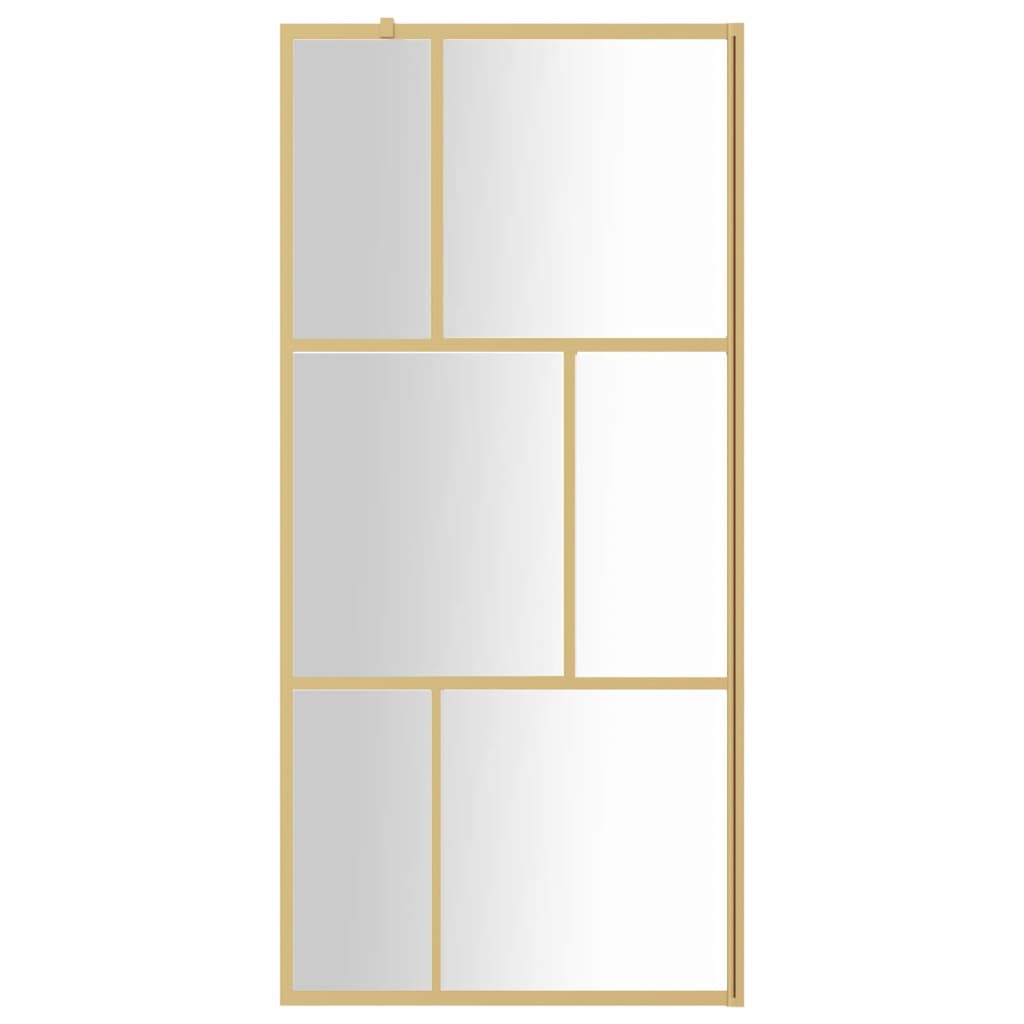 Inloopdouchewand transparant 80x195 cm ESG-glas goudkleurig is nu te koop bij PeponiXL, paradijselijk wonen!