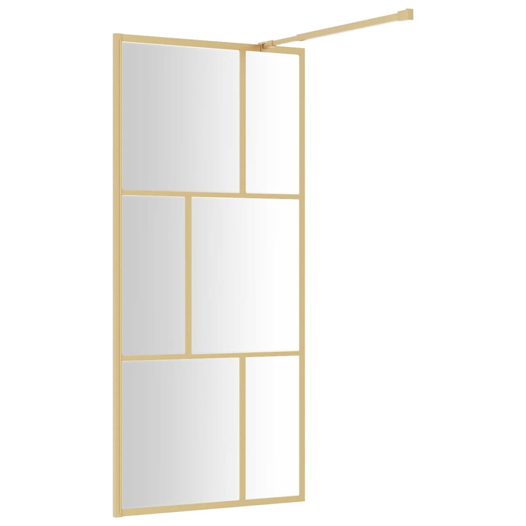 Inloopdouchewand transparant 80x195 cm ESG-glas goudkleurig is nu te koop bij PeponiXL, paradijselijk wonen!