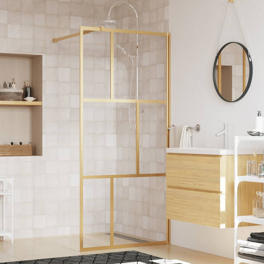 Inloopdouchewand transparant 80x195 cm ESG-glas goudkleurig is nu te koop bij PeponiXL, paradijselijk wonen!
