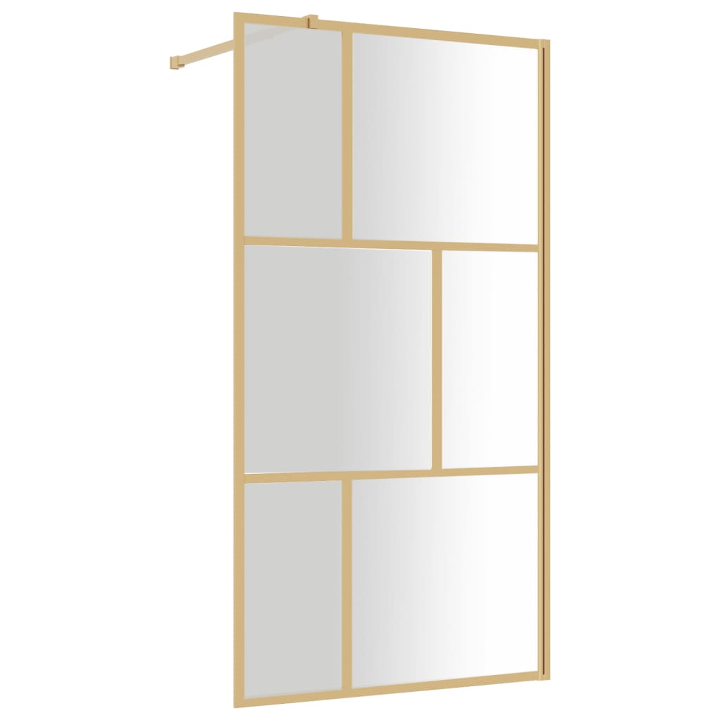 Inloopdouchewand transparant 115x195 cm ESG-glas goudkleurig is nu te koop bij PeponiXL, paradijselijk wonen!