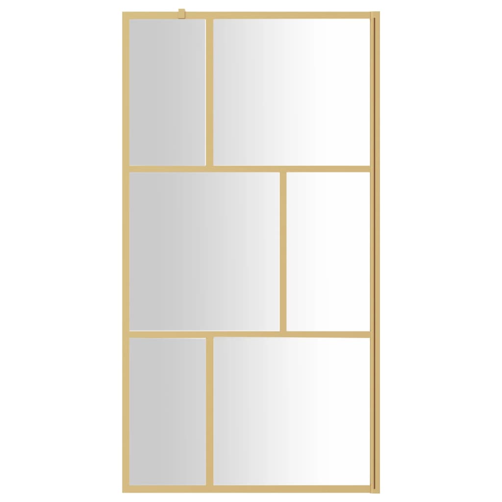 Inloopdouchewand transparant 115x195 cm ESG-glas goudkleurig is nu te koop bij PeponiXL, paradijselijk wonen!