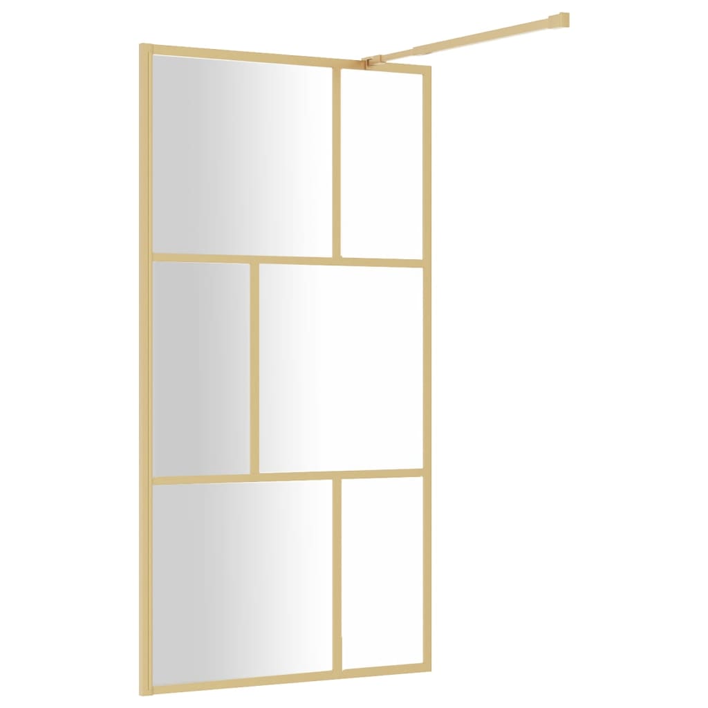 Inloopdouchewand transparant 115x195 cm ESG-glas goudkleurig is nu te koop bij PeponiXL, paradijselijk wonen!