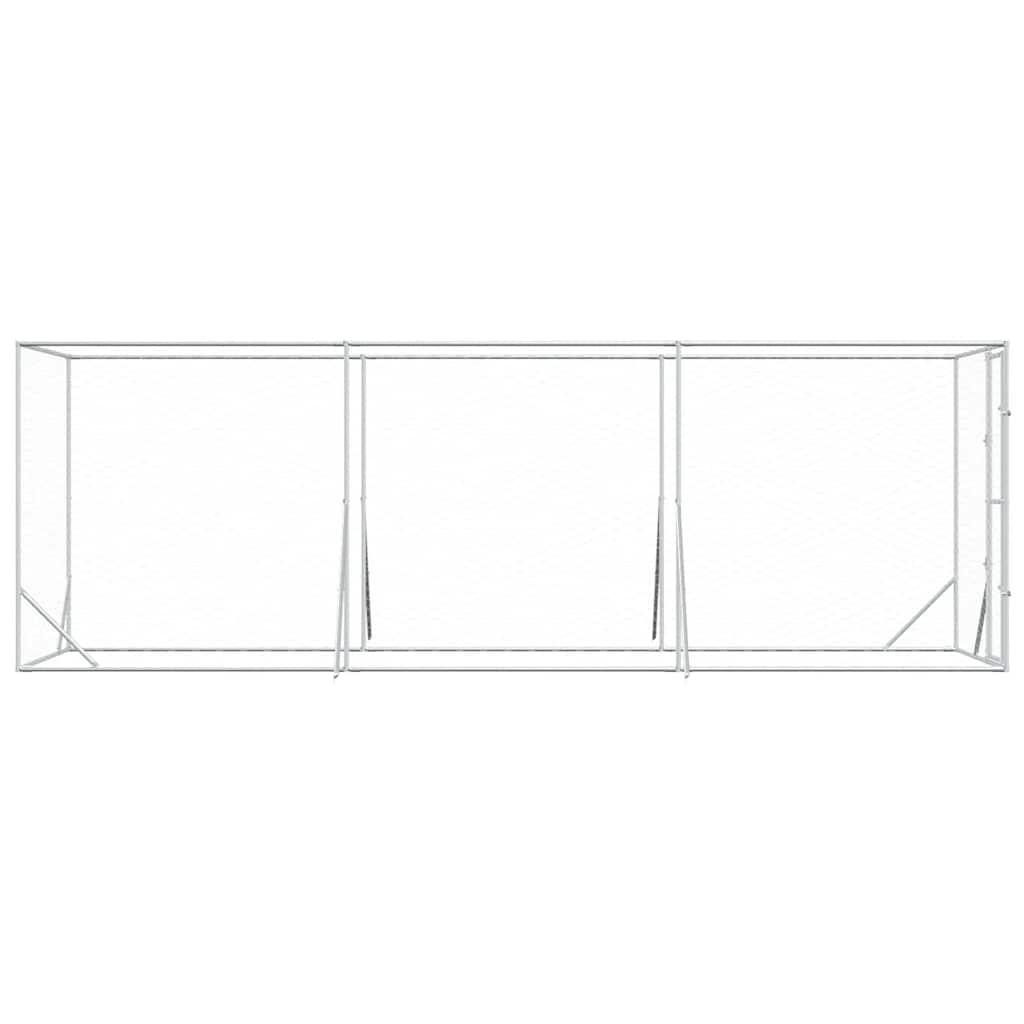 Hondenkennel voor buiten 2x6x2 m gegalvaniseerd staal zilver is nu te koop bij PeponiXL, paradijselijk wonen!