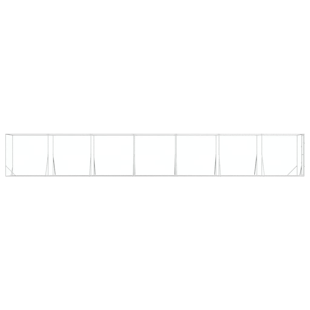 Hondenkennel voor buiten 2x14x2 m gegalvaniseerd staal zilver is nu te koop bij PeponiXL, paradijselijk wonen!