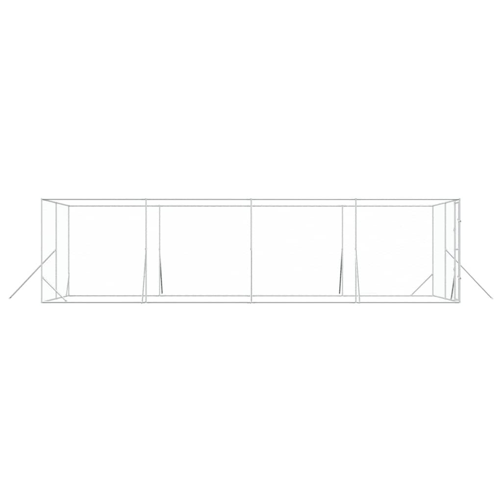 Hondenkennel voor buiten 4x8x2 m gegalvaniseerd staal zilver is nu te koop bij PeponiXL, paradijselijk wonen!