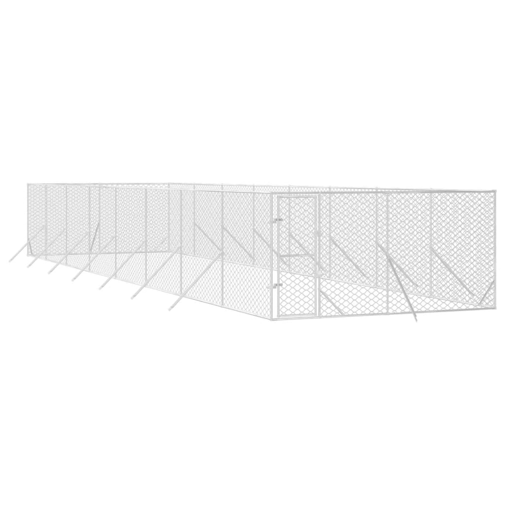 Hondenkennel voor buiten 4x16x2 m gegalvaniseerd staal zilver is nu te koop bij PeponiXL, paradijselijk wonen!