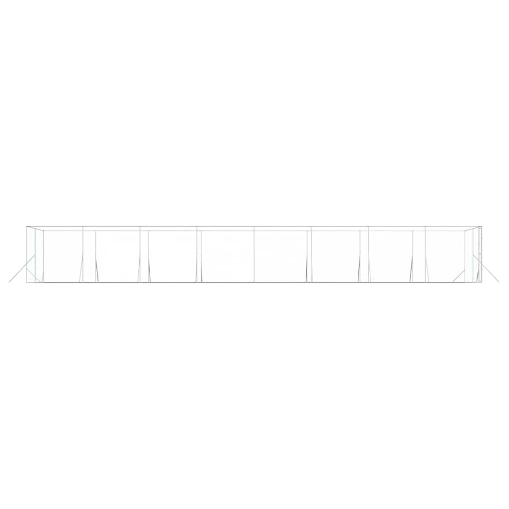 Hondenkennel voor buiten 4x16x2 m gegalvaniseerd staal zilver is nu te koop bij PeponiXL, paradijselijk wonen!