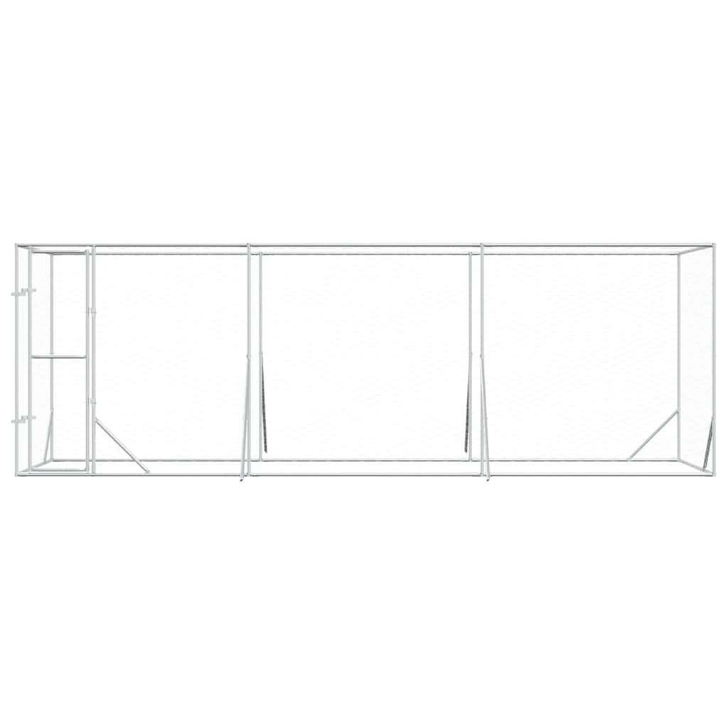Hondenkennel voor buiten 6x2x2 m gegalvaniseerd staal zilver is nu te koop bij PeponiXL, paradijselijk wonen!
