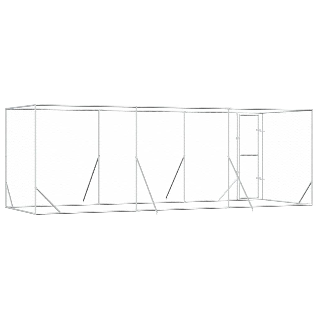 Hondenkennel voor buiten 6x2x2 m gegalvaniseerd staal zilver is nu te koop bij PeponiXL, paradijselijk wonen!