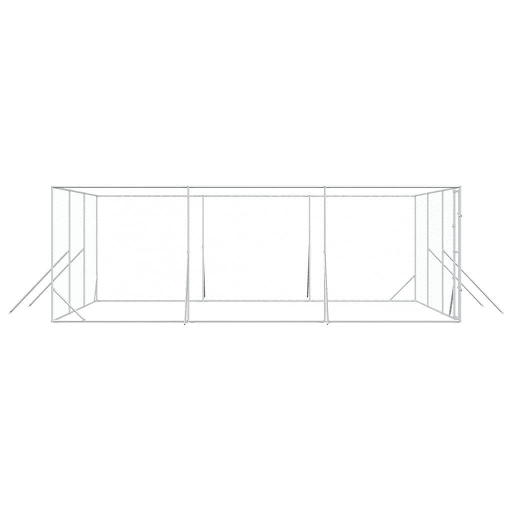 Hondenkennel voor buiten 6x6x2 m gegalvaniseerd staal zilver is nu te koop bij PeponiXL, paradijselijk wonen!