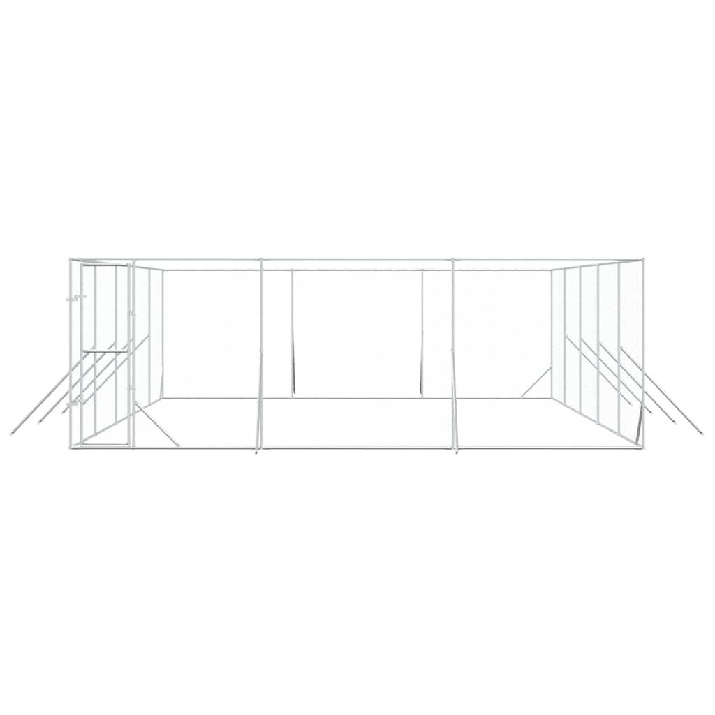 Hondenkennel voor buiten 6x10x2 m gegalvaniseerd staal zilver is nu te koop bij PeponiXL, paradijselijk wonen!