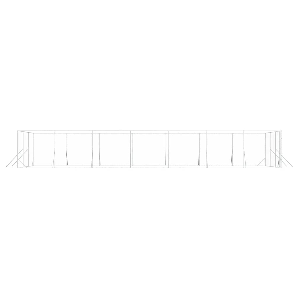 Hondenkennel voor buiten 6x14x2 m gegalvaniseerd staal zilver is nu te koop bij PeponiXL, paradijselijk wonen!