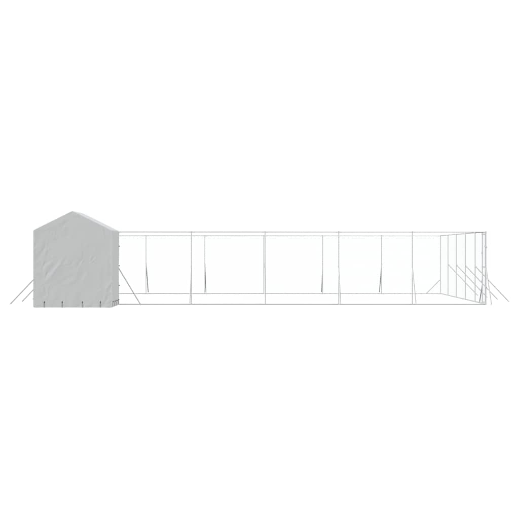 Hondenkennel met dak 12x12x2,5 m gegalvaniseerd staal zilver is nu te koop bij PeponiXL, paradijselijk wonen!