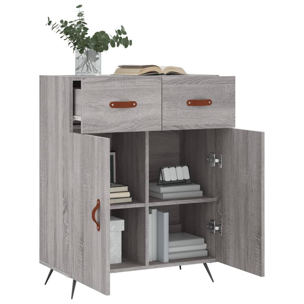 Dressoir 69,5x34x90 cm bewerkt hout grijs sonoma eikenkleurig is nu te koop bij PeponiXL, paradijselijk wonen!