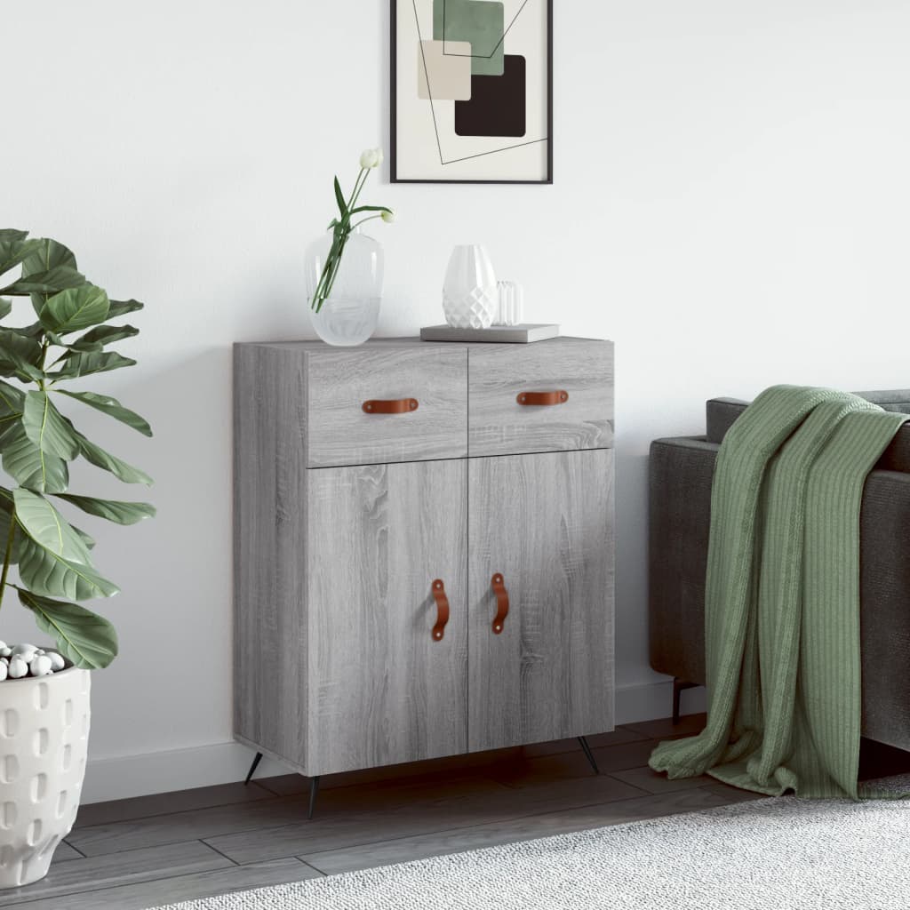 Dressoir 69,5x34x90 cm bewerkt hout grijs sonoma eikenkleurig is nu te koop bij PeponiXL, paradijselijk wonen!