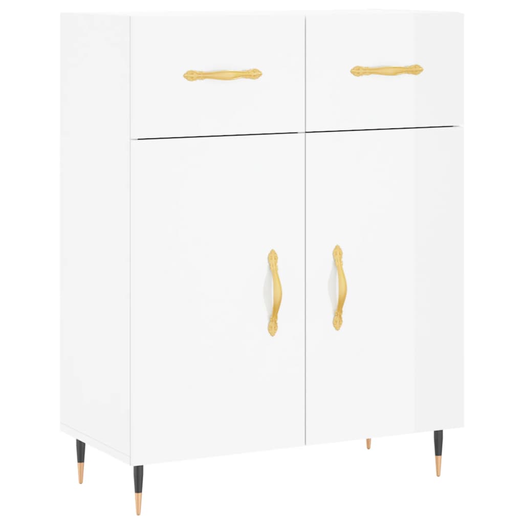 Dressoir 69,5x34x90 cm bewerkt hout hoogglans wit is nu te koop bij PeponiXL, paradijselijk wonen!
