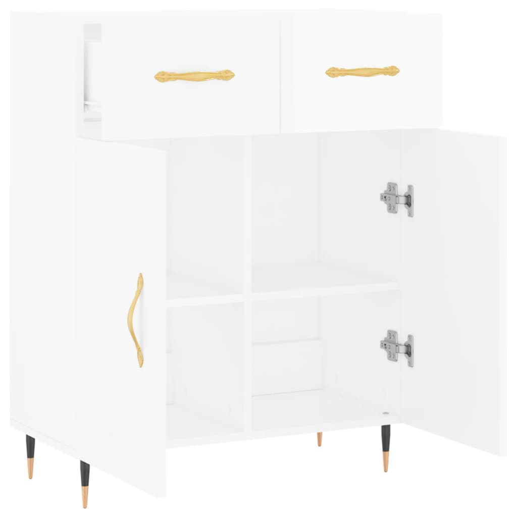 Dressoir 69,5x34x90 cm bewerkt hout hoogglans wit is nu te koop bij PeponiXL, paradijselijk wonen!