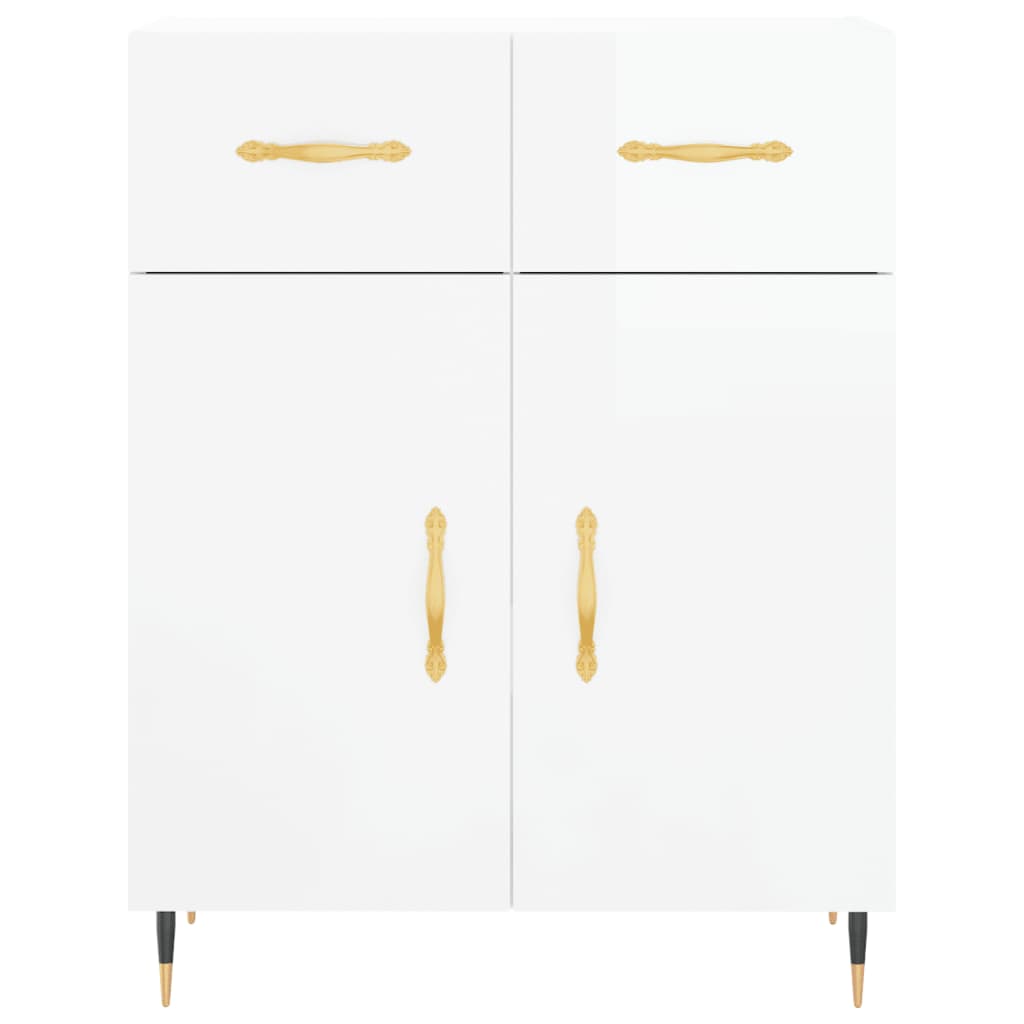 Dressoir 69,5x34x90 cm bewerkt hout hoogglans wit is nu te koop bij PeponiXL, paradijselijk wonen!