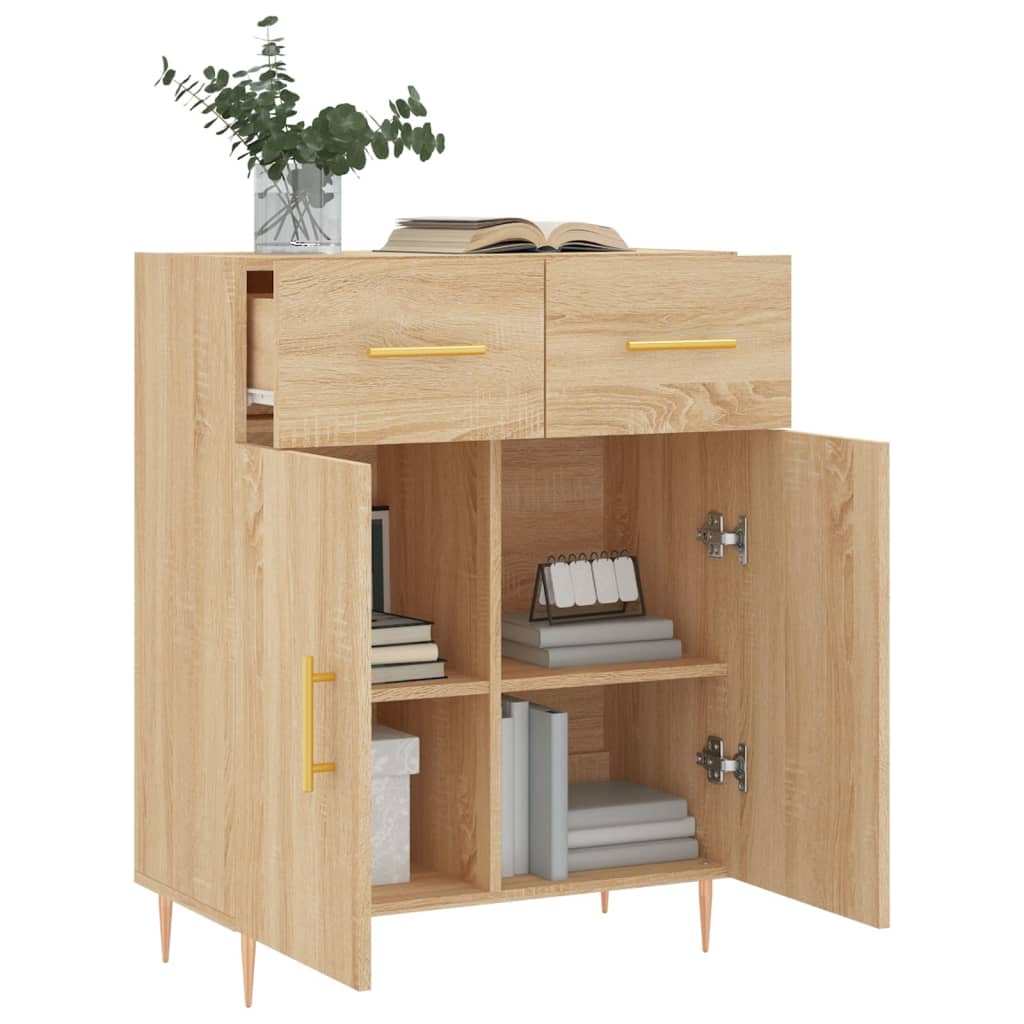 Dressoir 69,5x34x90 cm bewerkt hout sonoma eikenkleurig is nu te koop bij PeponiXL, paradijselijk wonen!