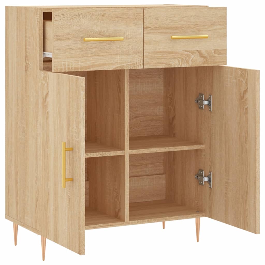 Dressoir 69,5x34x90 cm bewerkt hout sonoma eikenkleurig is nu te koop bij PeponiXL, paradijselijk wonen!