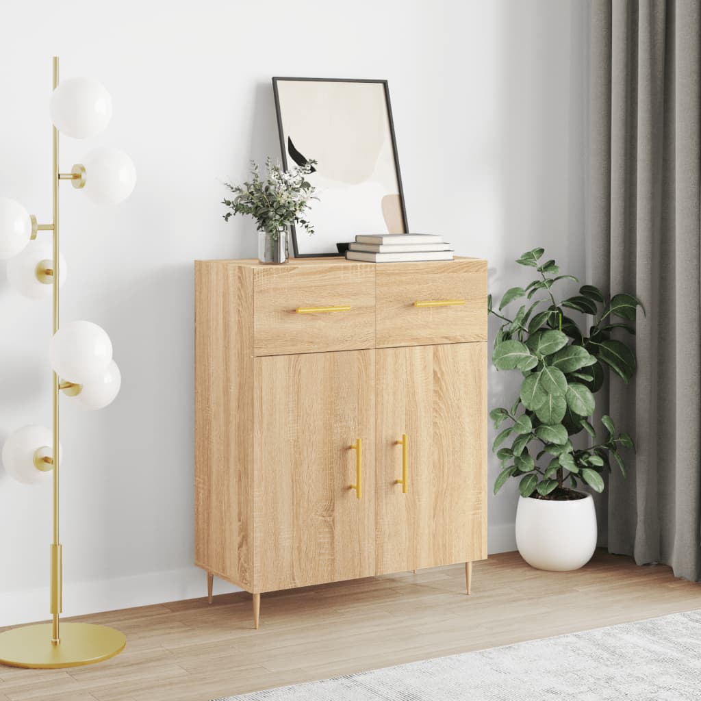 Dressoir 69,5x34x90 cm bewerkt hout sonoma eikenkleurig is nu te koop bij PeponiXL, paradijselijk wonen!
