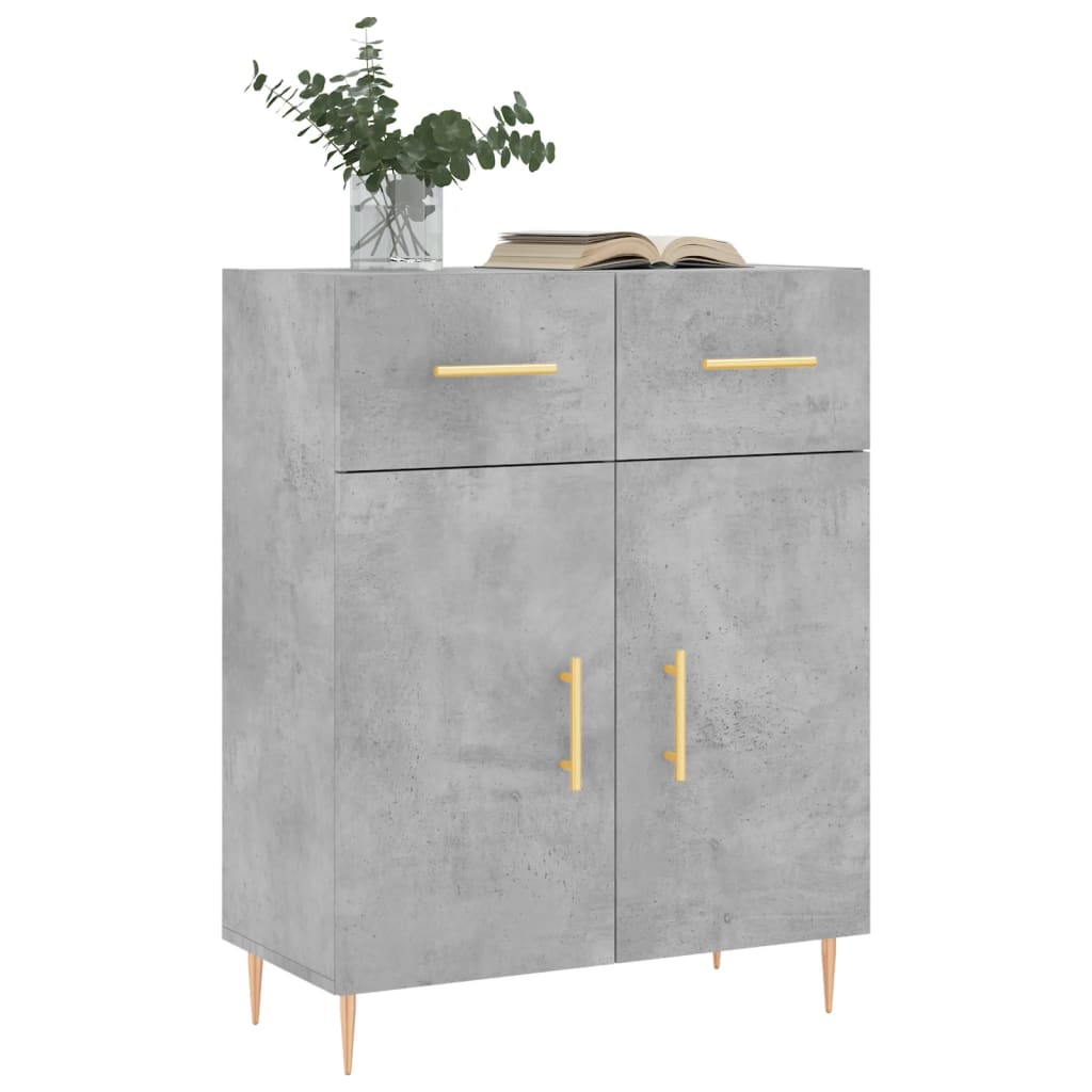 Dressoir 69,5x34x90 cm bewerkt hout betongrijs is nu te koop bij PeponiXL, paradijselijk wonen!