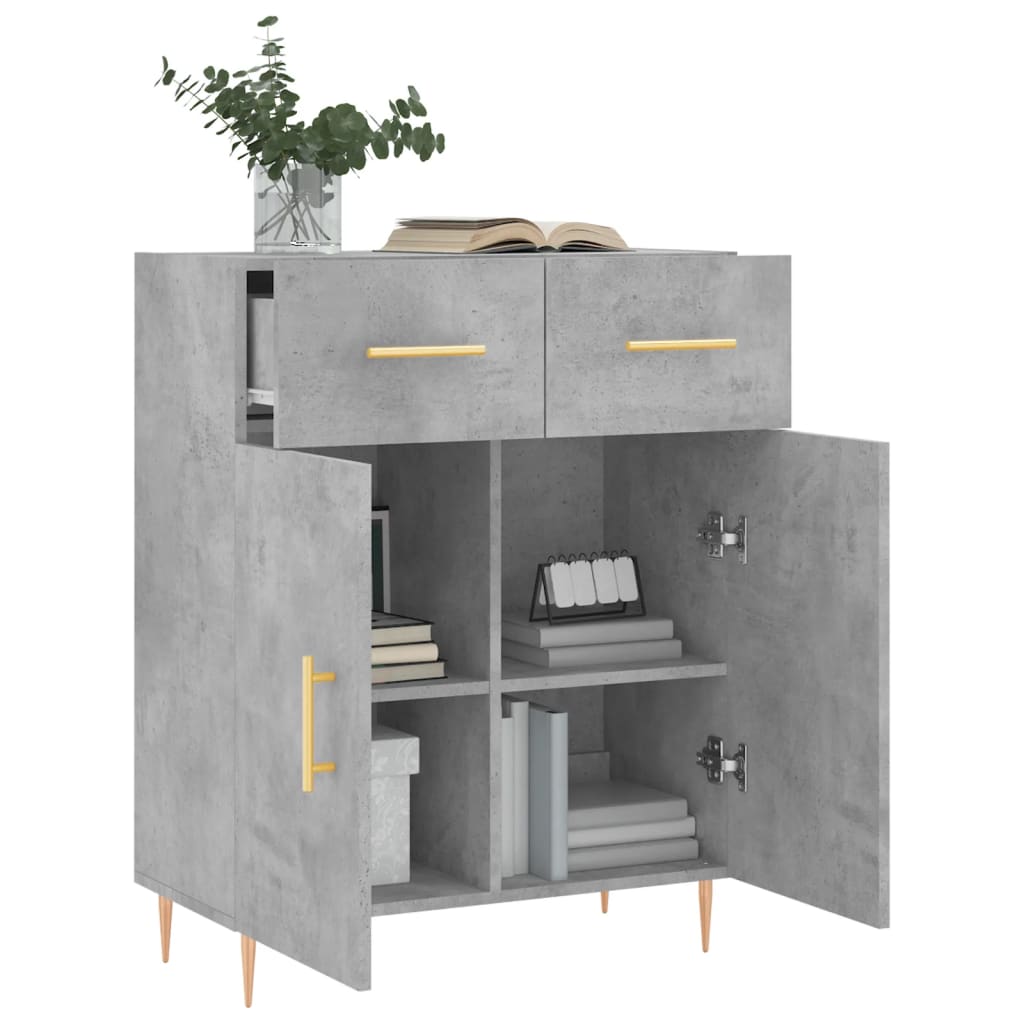 Dressoir 69,5x34x90 cm bewerkt hout betongrijs is nu te koop bij PeponiXL, paradijselijk wonen!