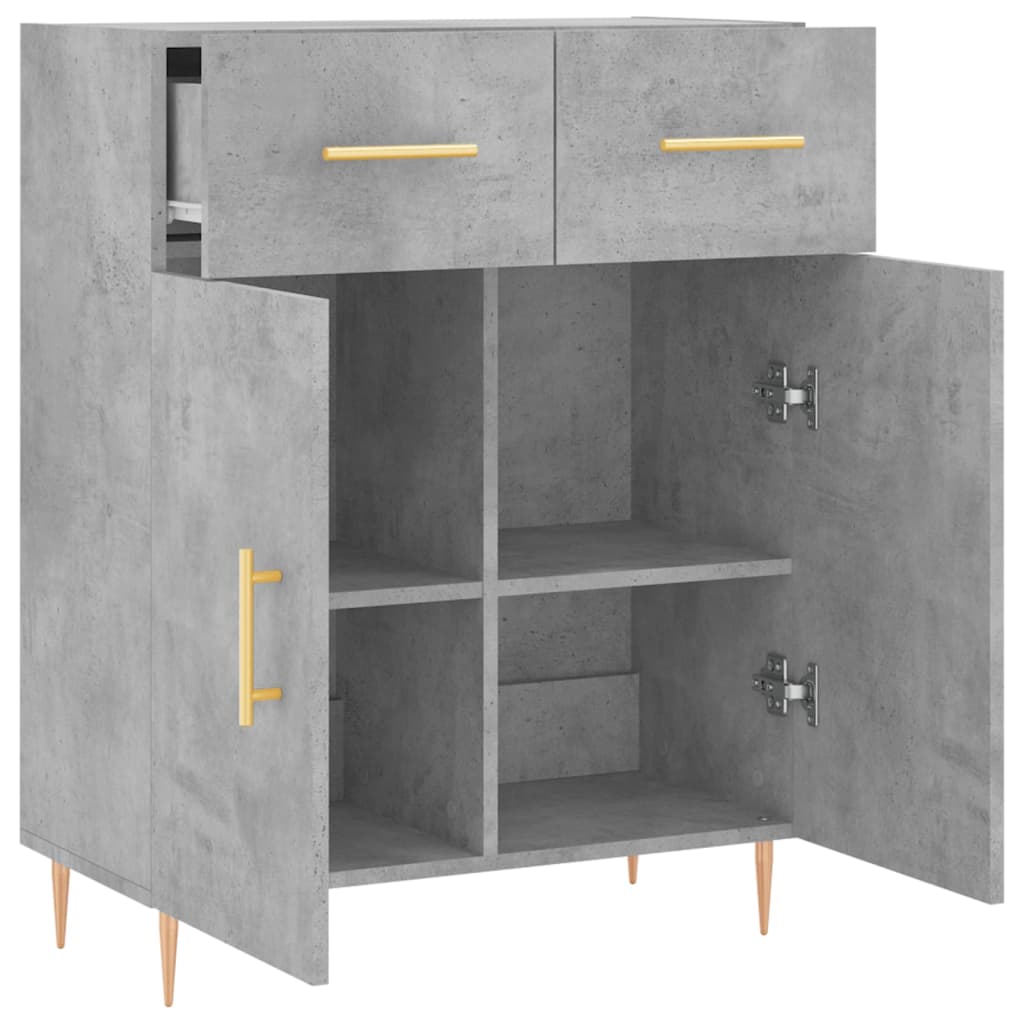 Dressoir 69,5x34x90 cm bewerkt hout betongrijs is nu te koop bij PeponiXL, paradijselijk wonen!