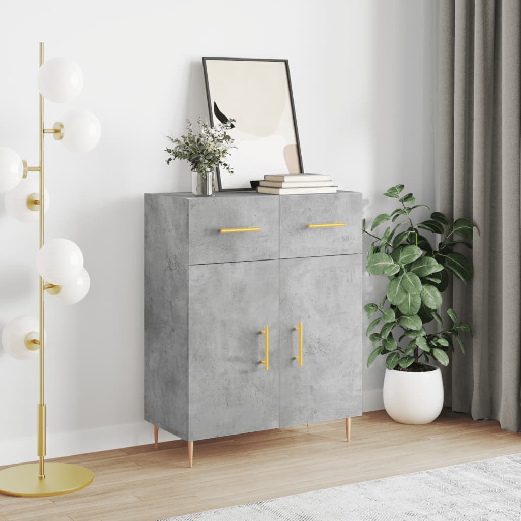 Dressoir 69,5x34x90 cm bewerkt hout betongrijs is nu te koop bij PeponiXL, paradijselijk wonen!