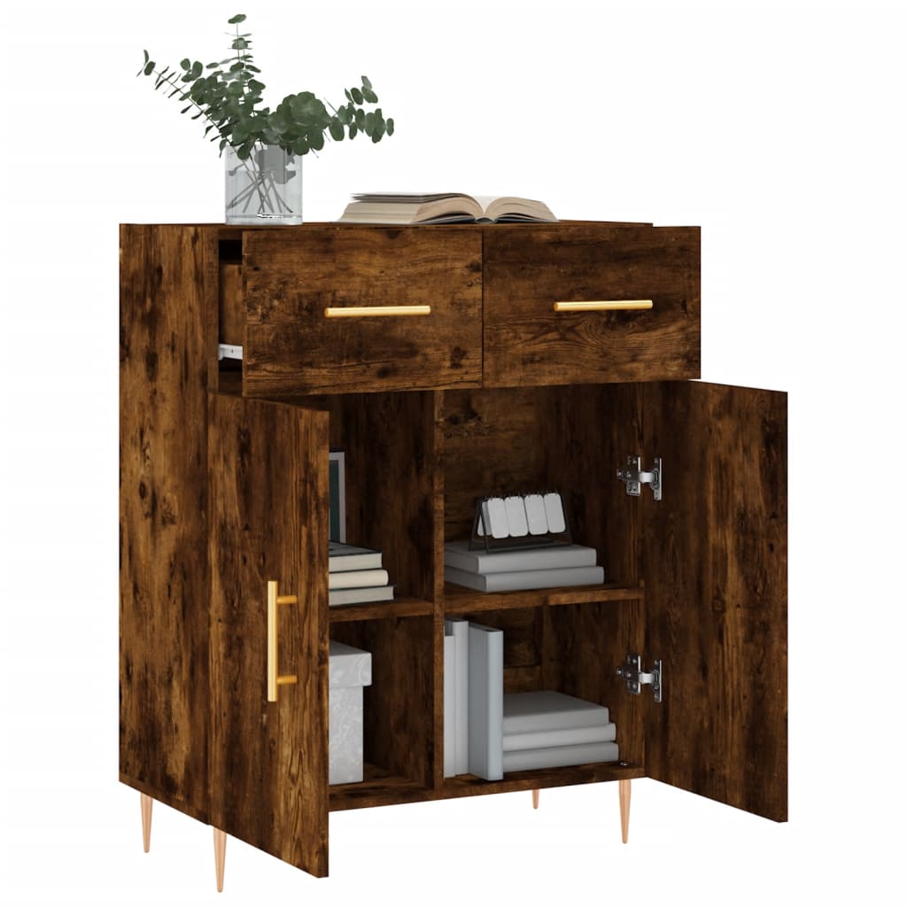 Dressoir 69,5x34x90 cm bewerkt hout gerookt eikenkleurig is nu te koop bij PeponiXL, paradijselijk wonen!