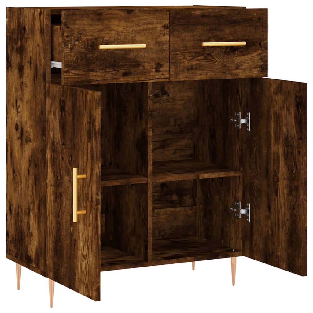 Dressoir 69,5x34x90 cm bewerkt hout gerookt eikenkleurig is nu te koop bij PeponiXL, paradijselijk wonen!