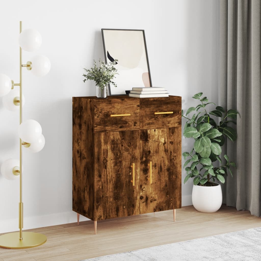 Dressoir 69,5x34x90 cm bewerkt hout gerookt eikenkleurig is nu te koop bij PeponiXL, paradijselijk wonen!