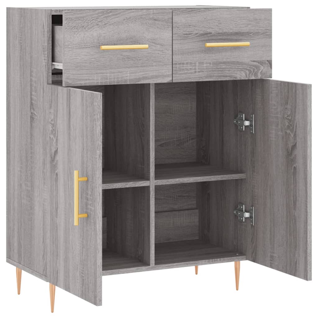 Dressoir 69,5x34x90 cm bewerkt hout grijs sonoma eikenkleurig is nu te koop bij PeponiXL, paradijselijk wonen!