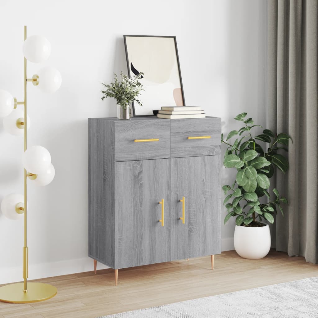 Dressoir 69,5x34x90 cm bewerkt hout grijs sonoma eikenkleurig is nu te koop bij PeponiXL, paradijselijk wonen!