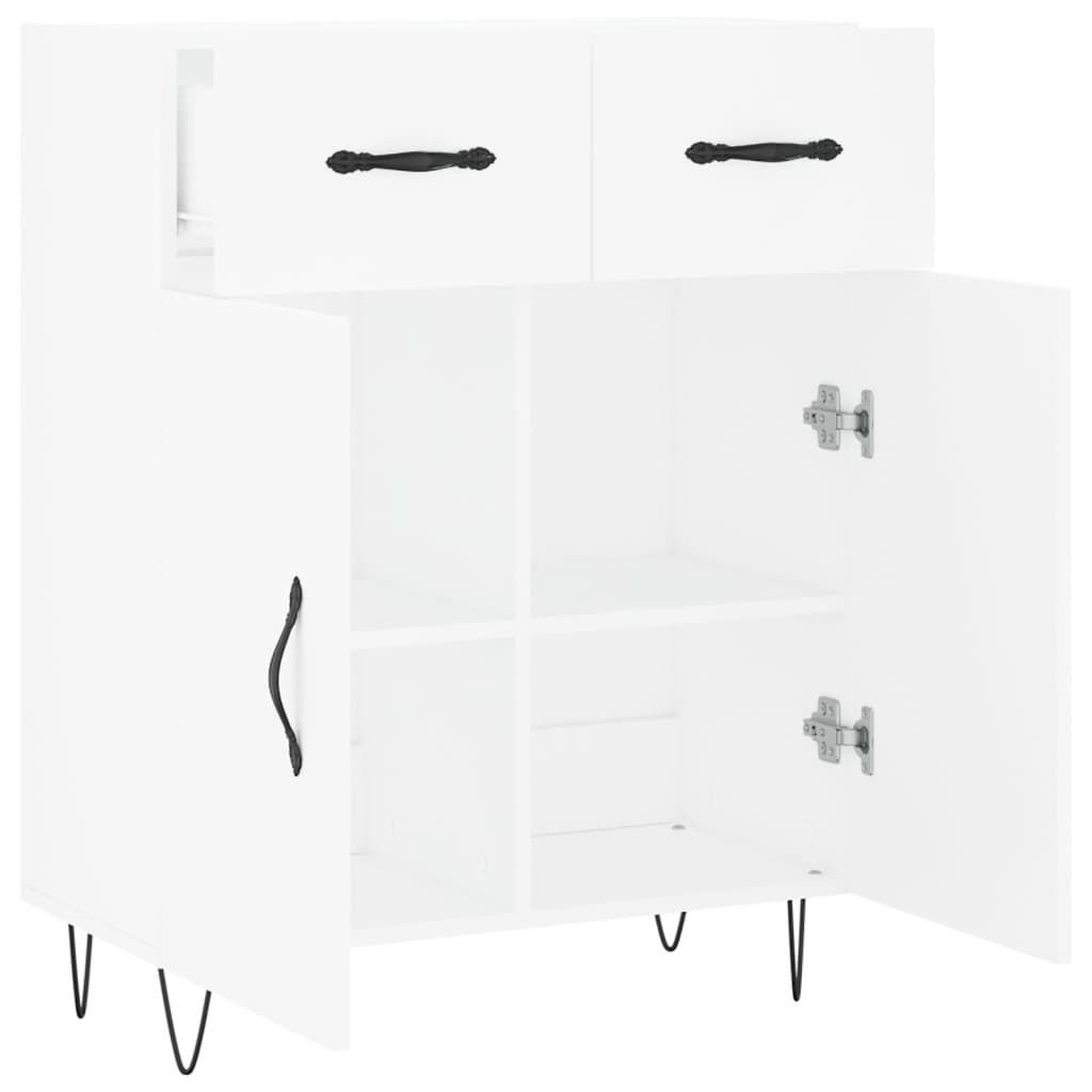 Dressoir 69,5x34x90 cm bewerkt hout wit is nu te koop bij PeponiXL, paradijselijk wonen!