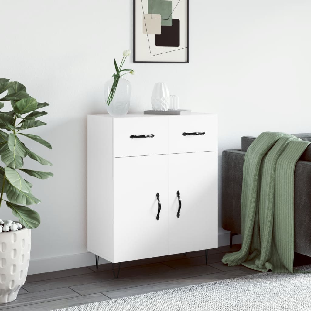 Dressoir 69,5x34x90 cm bewerkt hout wit is nu te koop bij PeponiXL, paradijselijk wonen!