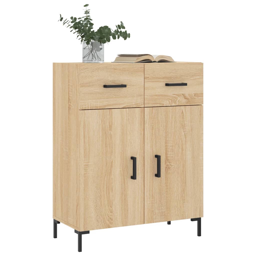 Dressoir 69,5x34x90 cm bewerkt hout sonoma eikenkleurig is nu te koop bij PeponiXL, paradijselijk wonen!