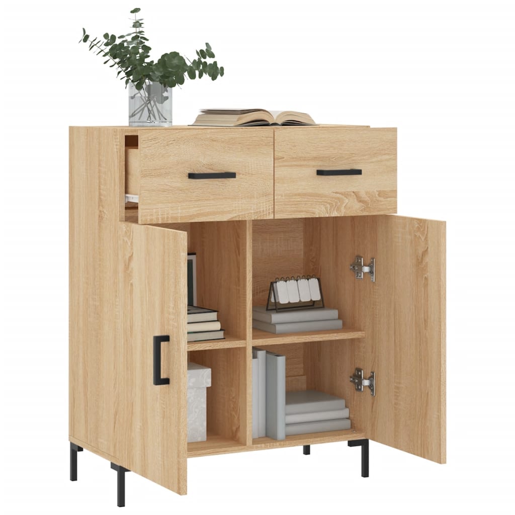Dressoir 69,5x34x90 cm bewerkt hout sonoma eikenkleurig is nu te koop bij PeponiXL, paradijselijk wonen!
