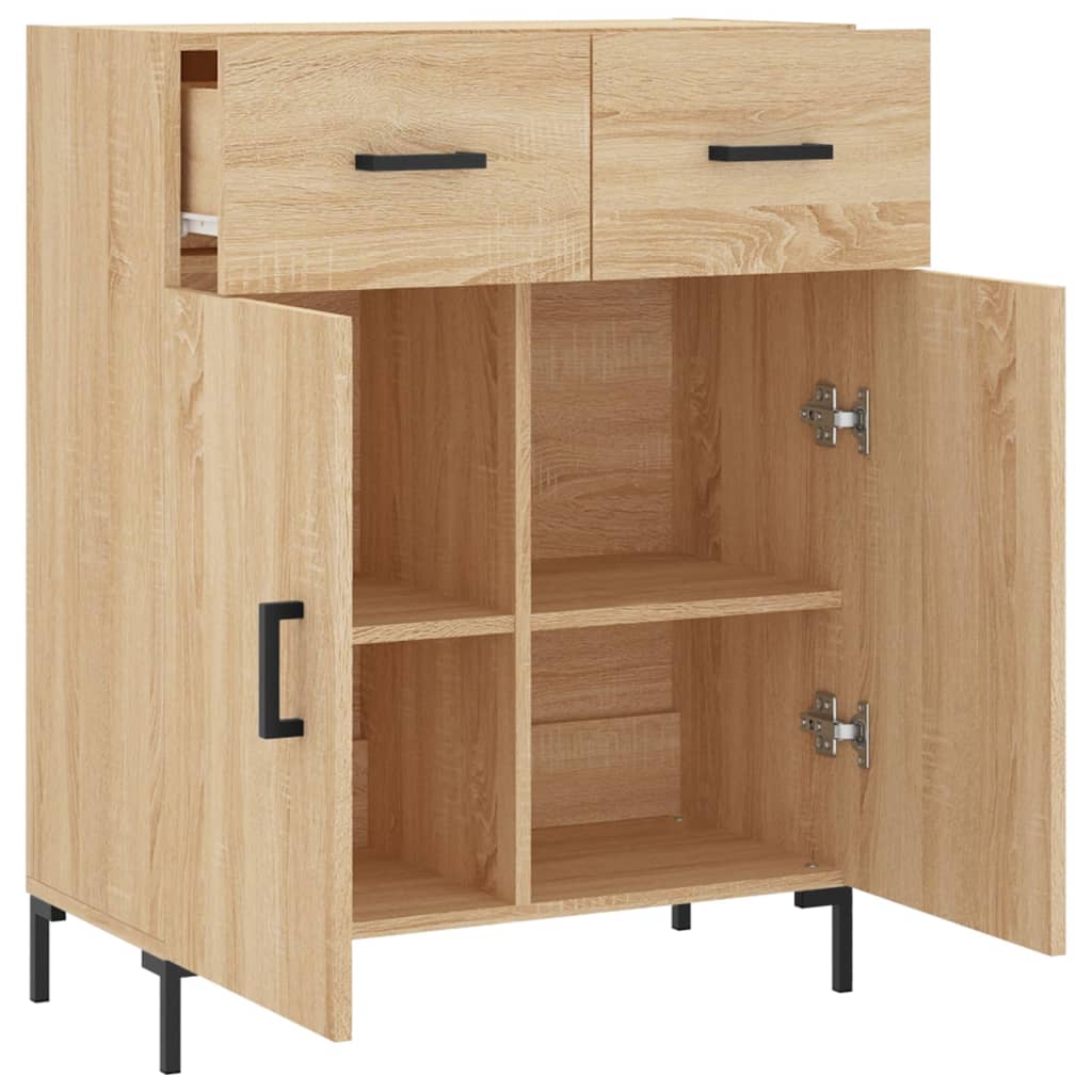 Dressoir 69,5x34x90 cm bewerkt hout sonoma eikenkleurig is nu te koop bij PeponiXL, paradijselijk wonen!