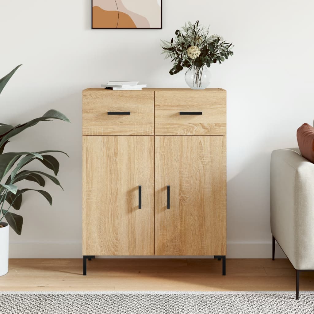 Dressoir 69,5x34x90 cm bewerkt hout sonoma eikenkleurig is nu te koop bij PeponiXL, paradijselijk wonen!