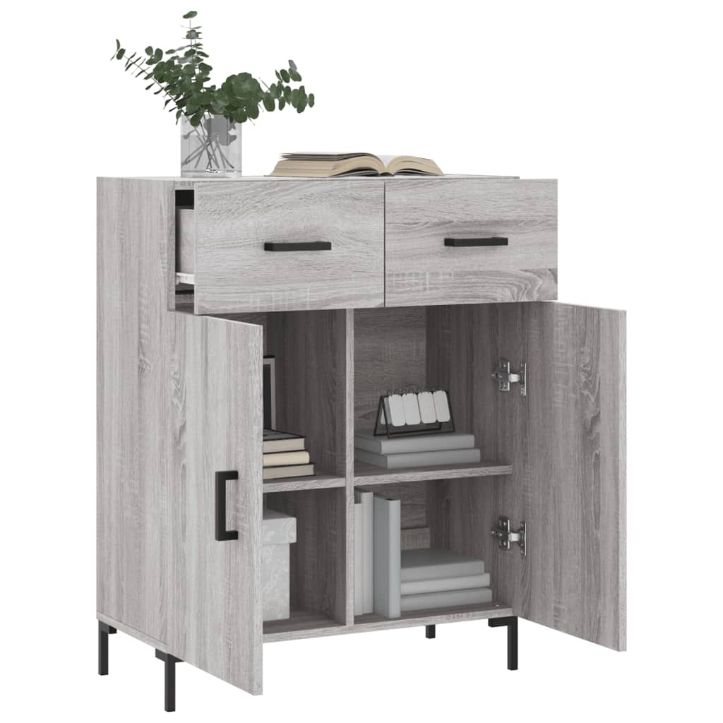 Dressoir 69,5x34x90 cm bewerkt hout grijs sonoma eikenkleurig is nu te koop bij PeponiXL, paradijselijk wonen!