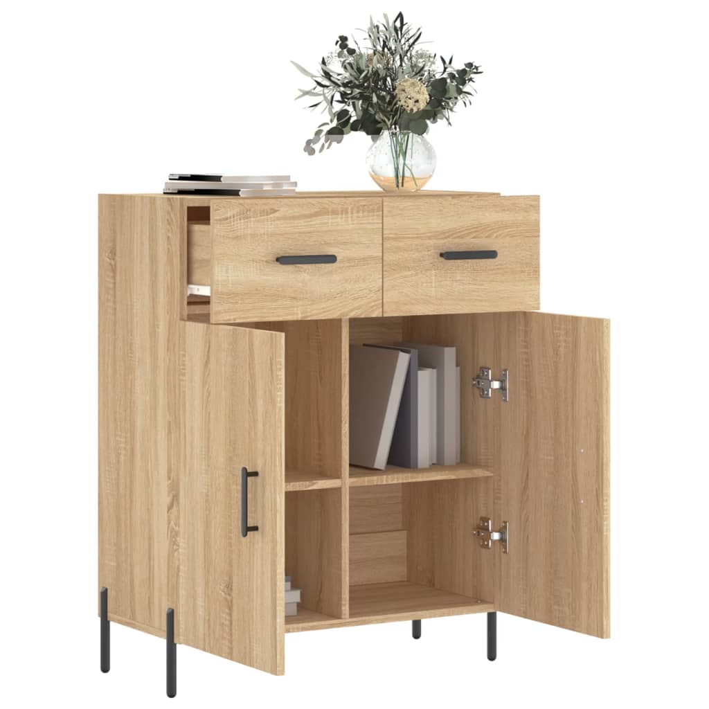 Dressoir 69,5x34x90 cm bewerkt hout sonoma eikenkleurig is nu te koop bij PeponiXL, paradijselijk wonen!