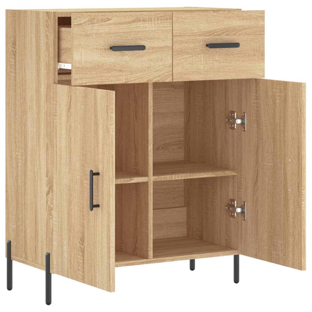 Dressoir 69,5x34x90 cm bewerkt hout sonoma eikenkleurig is nu te koop bij PeponiXL, paradijselijk wonen!