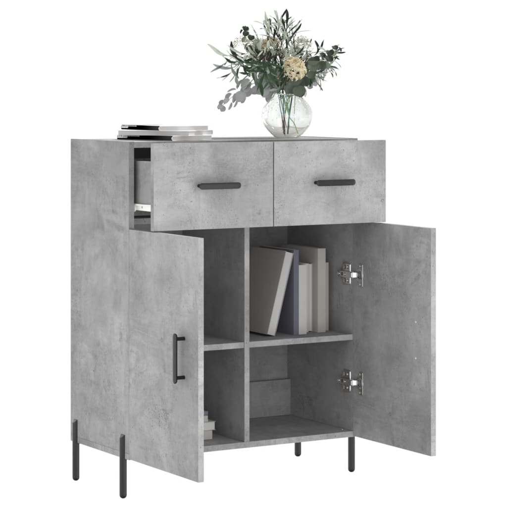 Dressoir 69,5x34x90 cm bewerkt hout betongrijs is nu te koop bij PeponiXL, paradijselijk wonen!